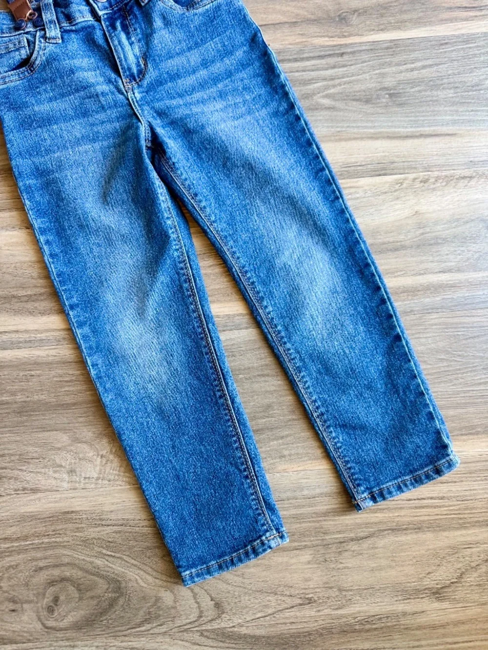 Classic Vintage OshKosh Denim Jeans With Detachable Suspenders‎ Blue Kids 5T